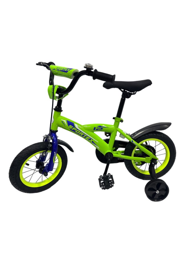 دراجة هوائية بهيكل فولاذي وفرامل الدواسة الخلفية أخضر وأسود 12 بوصة G12BHH2534-12'